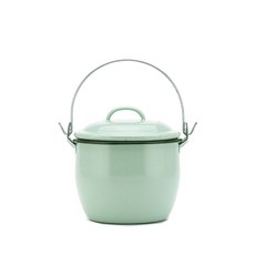 手提琺瑯湯鍋+鍋蓋, 12cm, 薄荷綠色