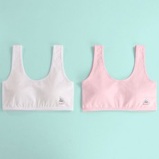 女童棉質背心型學生運動內衣2件組