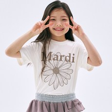 마르디메크르디 아동용 플라워마르디 면 티셔츠