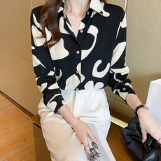 LUNAGIRL 女款拼色長袖襯衫