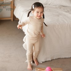 Vaenait Baby 孩童素色長袖居家服+長褲套裝