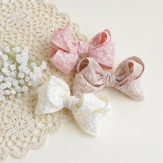 하라로이 여아용 한가득 꽃송이 리본 집게핀 3종 세트