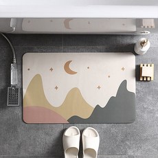 珪藻土吸水墊 腳踏墊 月亮, 混色