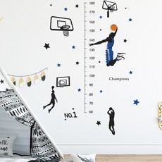 Alleophom Champion 身高尺壁貼 2入, 藍色