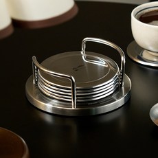 폴롭스 스테인리스 티 코스터 세트, 실버, 1세트
