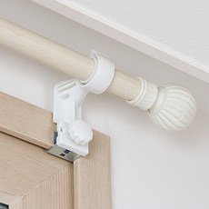 SERYUHOME 經典窗簾桿 25mm + 免打孔掛環 3入組, 象牙色