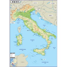 Map.Come 義大利地圖地形塗層 110 x 150 厘米, 1個