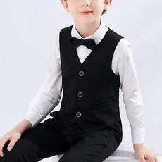 Uvely 兒童款 Nadi 學生制服正裝風格經典單排扣背心