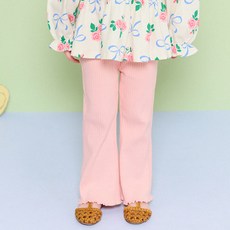 HEJMINI 女童款口袋羅紋微喇叭內搭褲