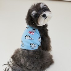 BENNYS 狗狗飛狗短版上衣, 1個, 天空藍