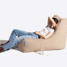 폴리몰리 1인용 대형 빈백 거실 야외 소파, 607P 아몬드 베이지 (풋스툴 별매)