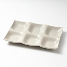 KIALLI Joeun Living陶瓷分享小菜盤 6格, 啞光灰, 1個