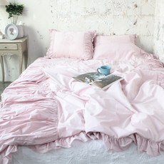 40支棉圖案刺繡荷葉邊床包組 BSMV28-160-PK