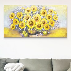 금비단가 금분 유화 액자 해바라기 바구니