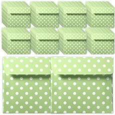 2Youngdesign 迷你卡片信封袋, 圓點款(綠色), 50入