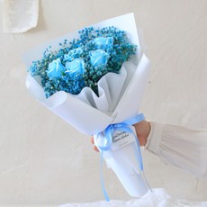 ScentBasket 玫瑰滿天星永生花束, 天空藍