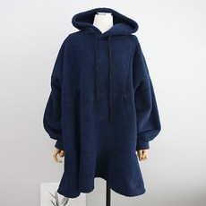 iyaan 孕婦加絨長袖連帽連身裙