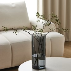 Vivid House 不易碎圓筒裝飾花瓶, 黑色