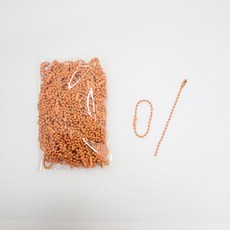 마다꾸미 볼체인 컬러군번줄 줄구슬 10cm, 오렌지, 50개