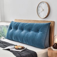 SOHEIM 三角天鵝絨超細纖維床頭靠墊, 海軍藍