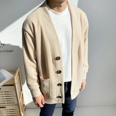 머시따 남성용 부드러운 베이직 루즈핏 가디건
