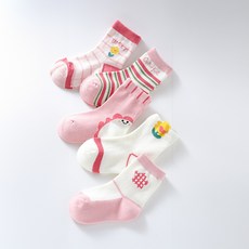 하라로이 아동용 입체 미니플라워 양말 5켤레