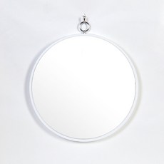 Wood Ringo 圓壁鏡大號, 白色的
