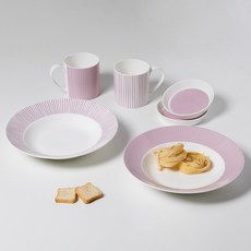 한국도자기 코지 파스타 피클 식기세트 6p, 핑크, 1세트, 머그 2종 + 파스타볼 22.8cm 2종 + 굽부접시 12cm 2p