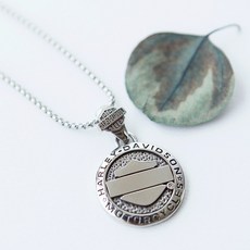 NOID-B 男士醫療鋼哈雷圓形雙面吊墜鑄造硫化處理項鍊