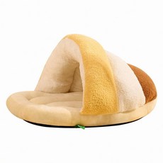 寵物拖鞋窩/寵物床, 1個, 黃色 + 白色 + 棕色