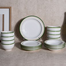 Syracuse CHINA 楓葉 4人基本餐具組 17p, 舒適綠, 17種, 1套