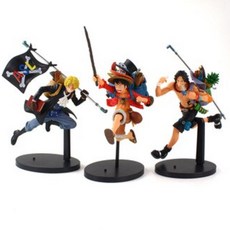 BANPRESTO 愛好者公仔 3 件套製作的海賊王路飛薩博王牌, 1套