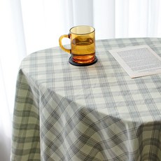 면 30수 바이오워싱 부드러운 뮤엘체크 원단, 그린체크