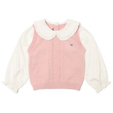 BLUEDOG baby Cable Cozy翻領襯衫, 粉紅色