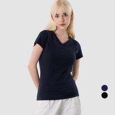 ARMEDES 女款棉質彈性V領短袖T恤 AR 233