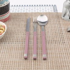 보겐 스퀘어 솔렌 커트러리 양식기 1인 세트, 모브, 1세트, 디너나이프 + 디너포크 + 디너스푼