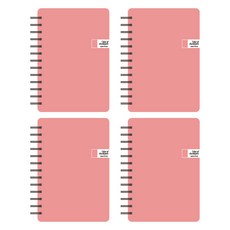 TOCTOC CMYK 彩色線圈筆記本, 4個, 粉紅色