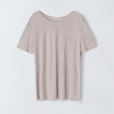 앤클라인 여성용 통기성 린넨 포켓 셔링 티셔츠