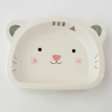 兒童陶瓷動物半月碗, 貓, 1個