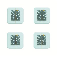 可愛簡約矽藻土杯墊 B40 4入, 類型 18, 4個