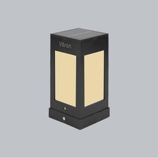 Wonha LED 太陽能庭園門柱燈 燈泡色 80 x 80 x H 170 mm, 黑色