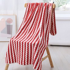 PDS Living 簡約圖案大型海灘巾 290g, 鋸齒紅色, 1個