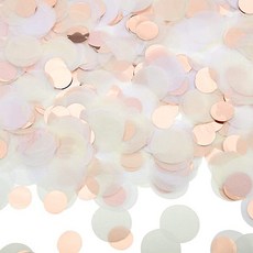 Party09 圓形五彩紙屑 2.5cm 150g, 1個, 玫瑰白色調