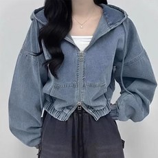 시크힐즈 루젠 투웨이 지퍼 데님 후드 집업 자켓 11574