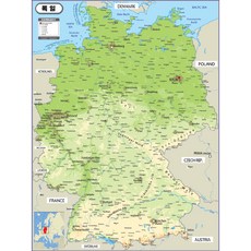 Map.Come 德國地形塗層地圖 78 x 110cm, 1個