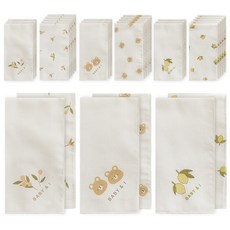 BABY&I 棉質滿版印花手帕 18入+印花手帕 12入