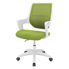 삼익가구 화이트 프레임 컴포트 의자 E300WH, 그린