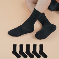 Chacks 男士除臭強力緩震運動網眼長襪, 黑色, 5個