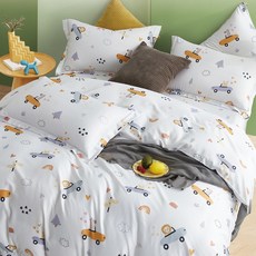 J-bedtime 床寢時光 萊賽爾天柔絲四件組 動物樂園-米 ..., 雙人被套 + 加大床包 + 枕頭套套裝, 加大床包180 x 186cm + 雙人被套180 x 210cm + 枕套45 x 75cm