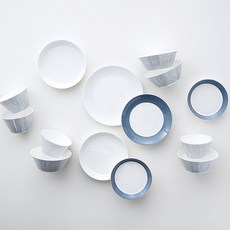 HANKOOK CHINAWARE 印花碗盤 14入組, 14件